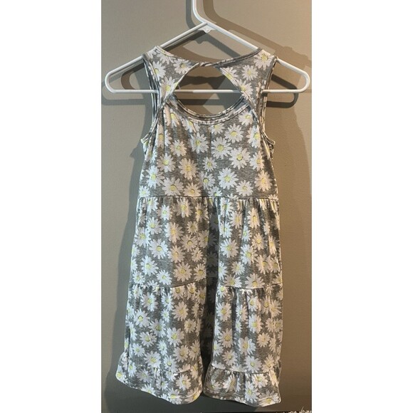 So Butterfly Tank Dress Girls Size 10 Sleeveless Grey Flowers Summer Racerback - Picture 3 of 3